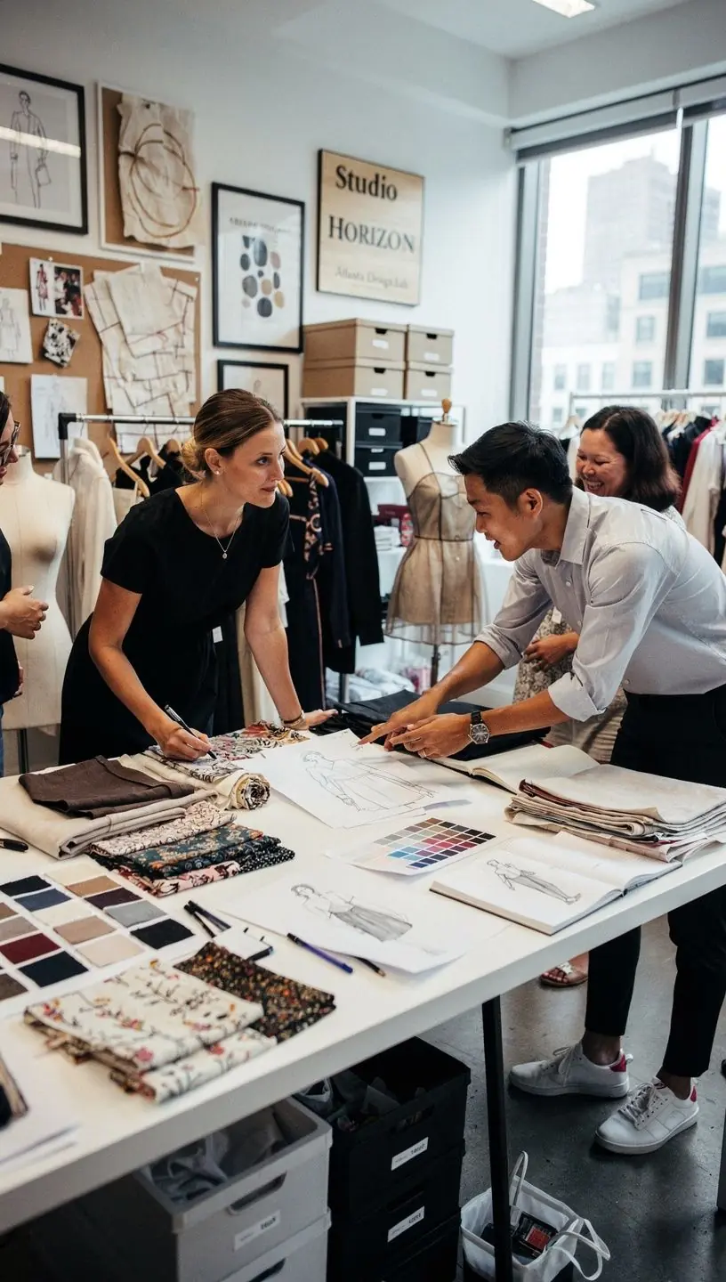 Stylowe biuro z akcentami drewnianymi i metalowymi, które podkreślają charakter marki.